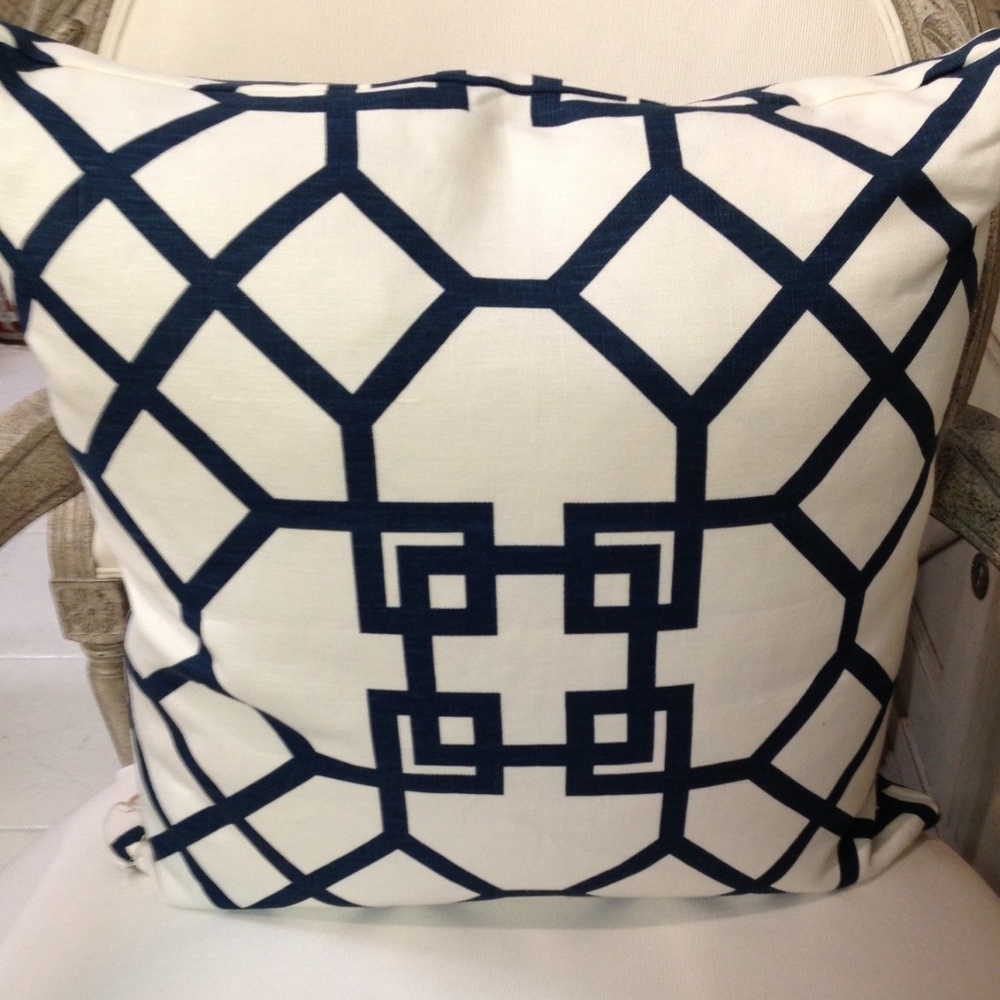 Windsor Smith Xu Garden Trellis Indigo White NEW